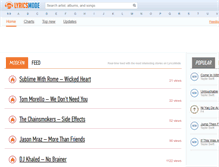 Tablet Screenshot of lyricsmode.com